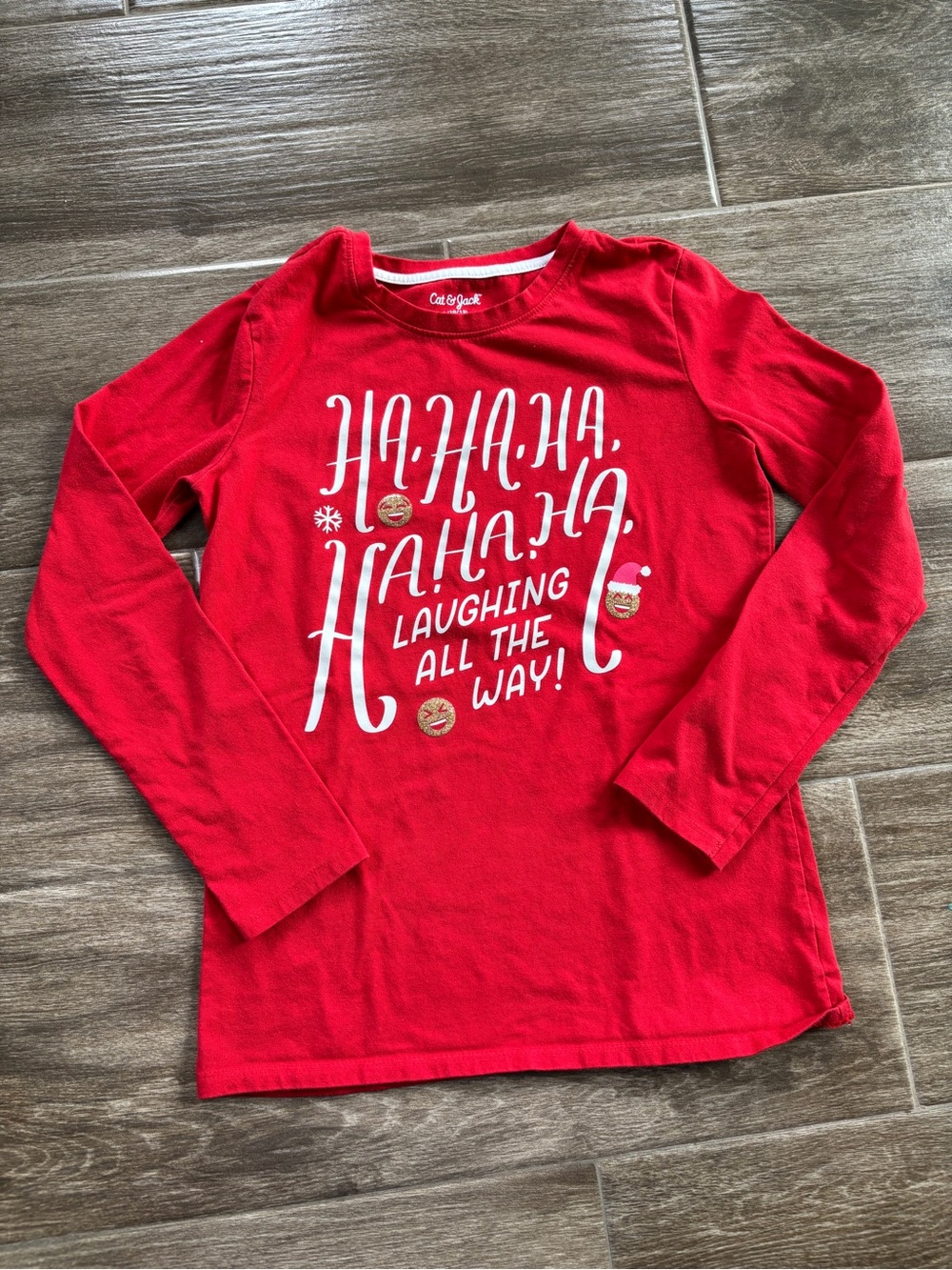 Cat‎ & Jack Red Long-Sleeve Kids' Holiday Graphic Tee
